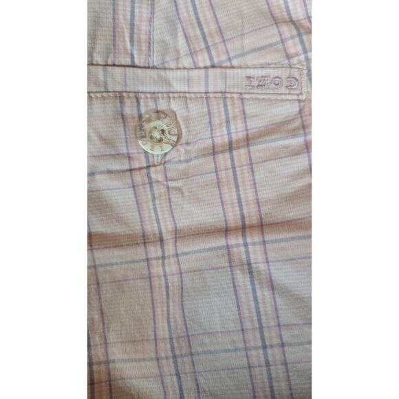IZOD Shorts Womens 12 Pink Plaid Golf Performance Country Club Sports Athleisure - Picture 6 of 10